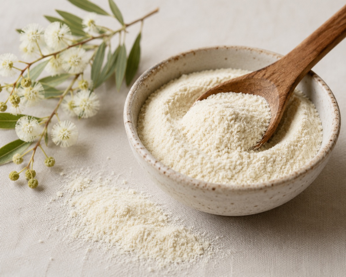 Fine soluble acacia fibre powder